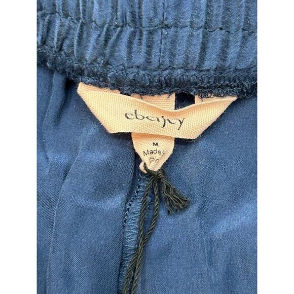 Eberjey Womens Pajama Pants Elastic Waist Loose Fit Pockets Navy Blue Size M - Picture 4 of 6